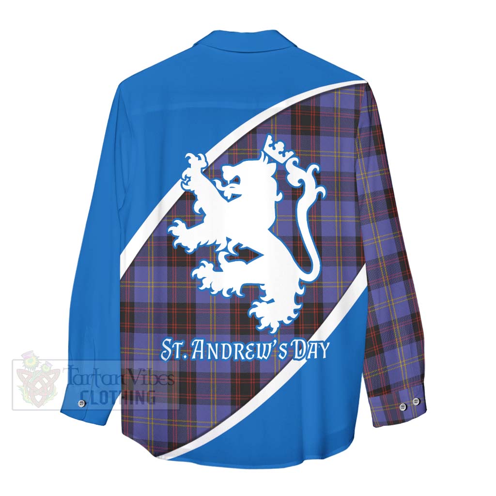 Tartan Vibes Clothing Rutherford Family Crest Tartan Women's Casual Shirt Celebrate Saint Andrew's Day in Style