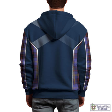 Rutherford Tartan Hoodie with Family Crest and Lion Rampant Vibes Sport Style