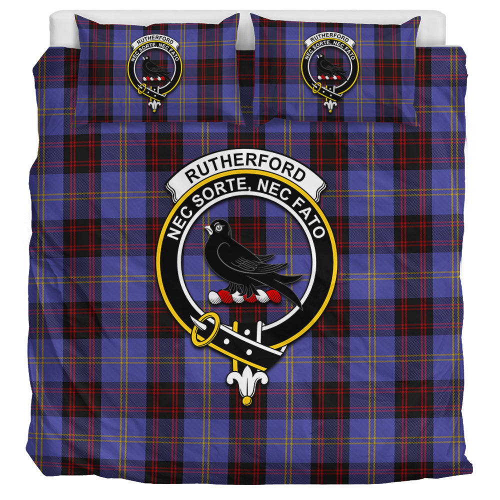 Rutherford Tartan Bedding Set with Family Crest UK Bedding Set UK Super King 104*94 inch - Tartan Vibes Clothing
