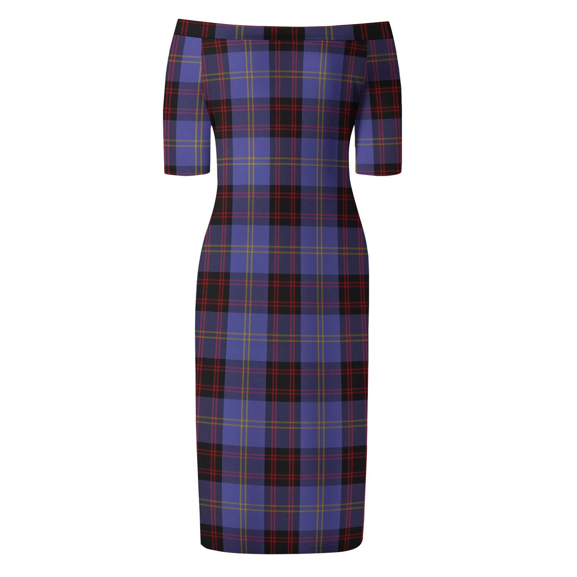 Rutherford Tartan Off Shoulder Lady Dress - Tartanvibesclothing