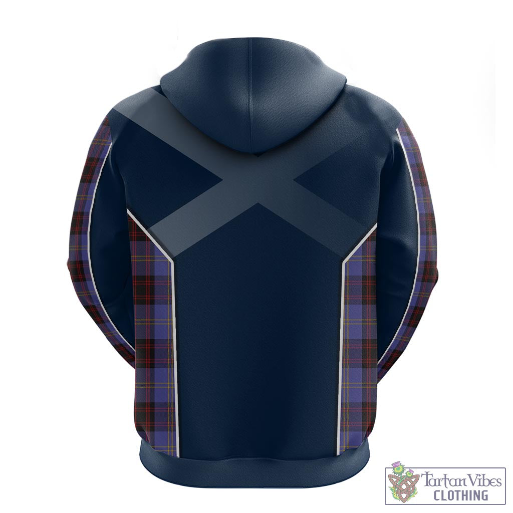 Tartan Vibes Clothing Rutherford Tartan Hoodie with Family Crest and Lion Rampant Vibes Sport Style