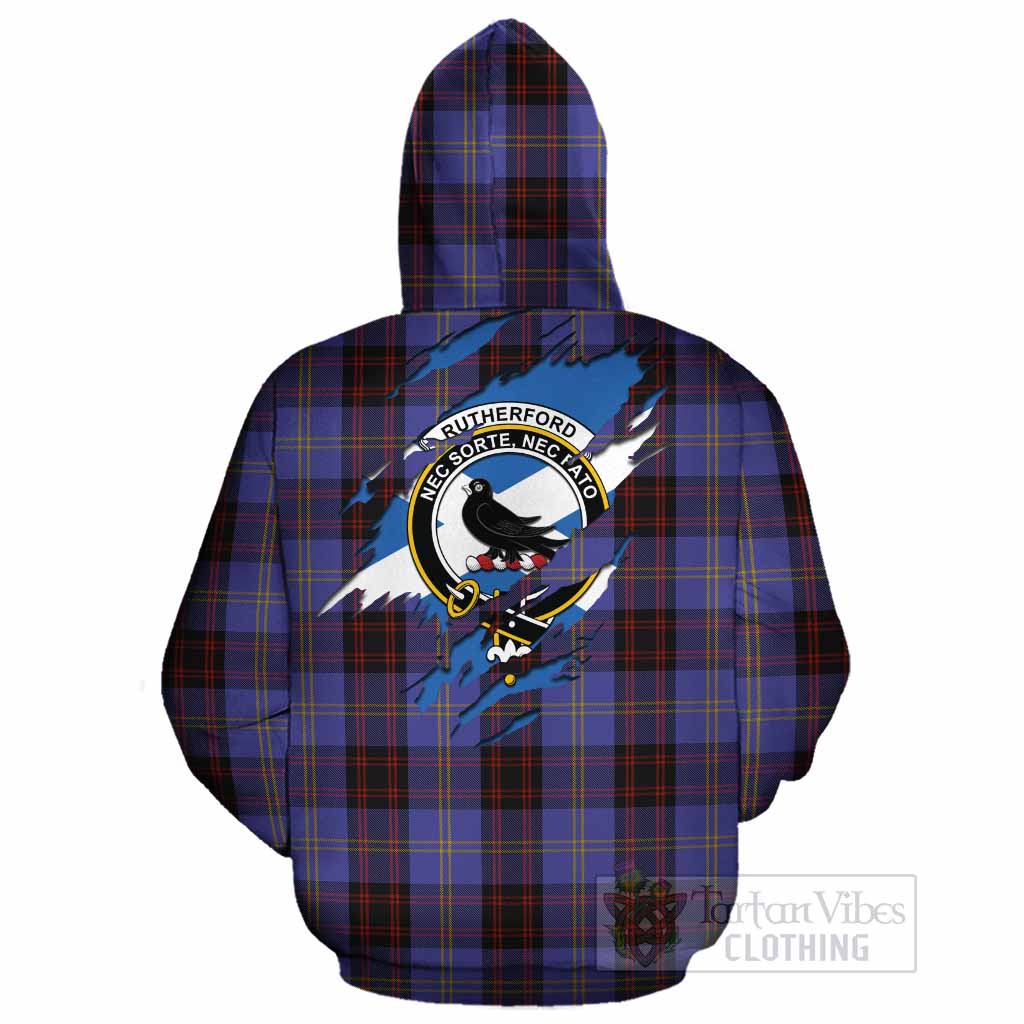 Rutherford Clan Crest In Me Tartan Cotton Hoodie Scotland Flag Style