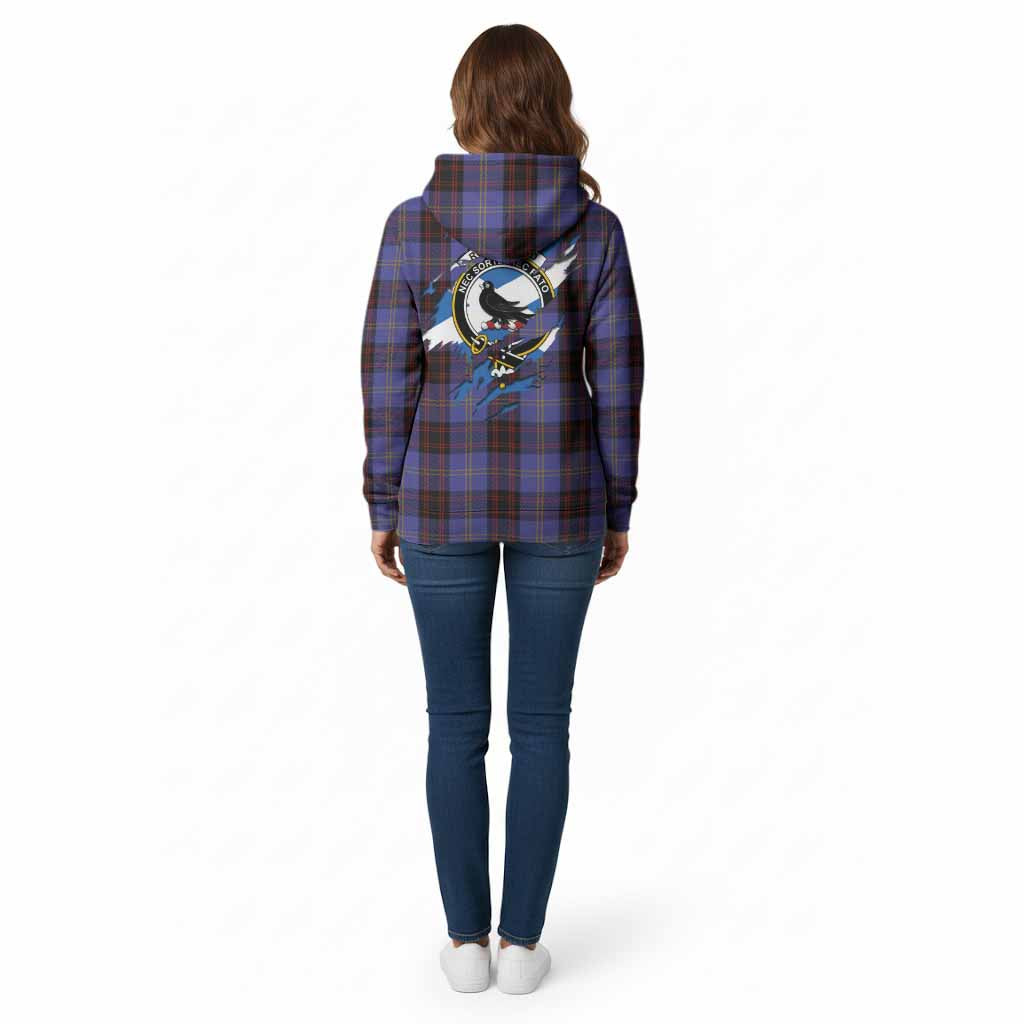 Rutherford Clan Crest In Me Tartan Cotton Hoodie Scotland Flag Style