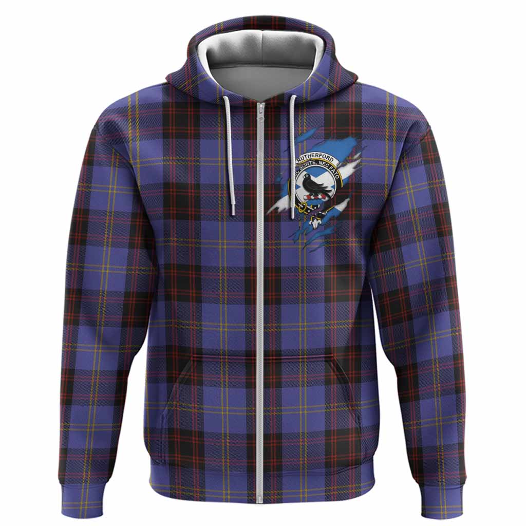Rutherford Clan Crest In Me Tartan Hoodie Scotland Flag Style