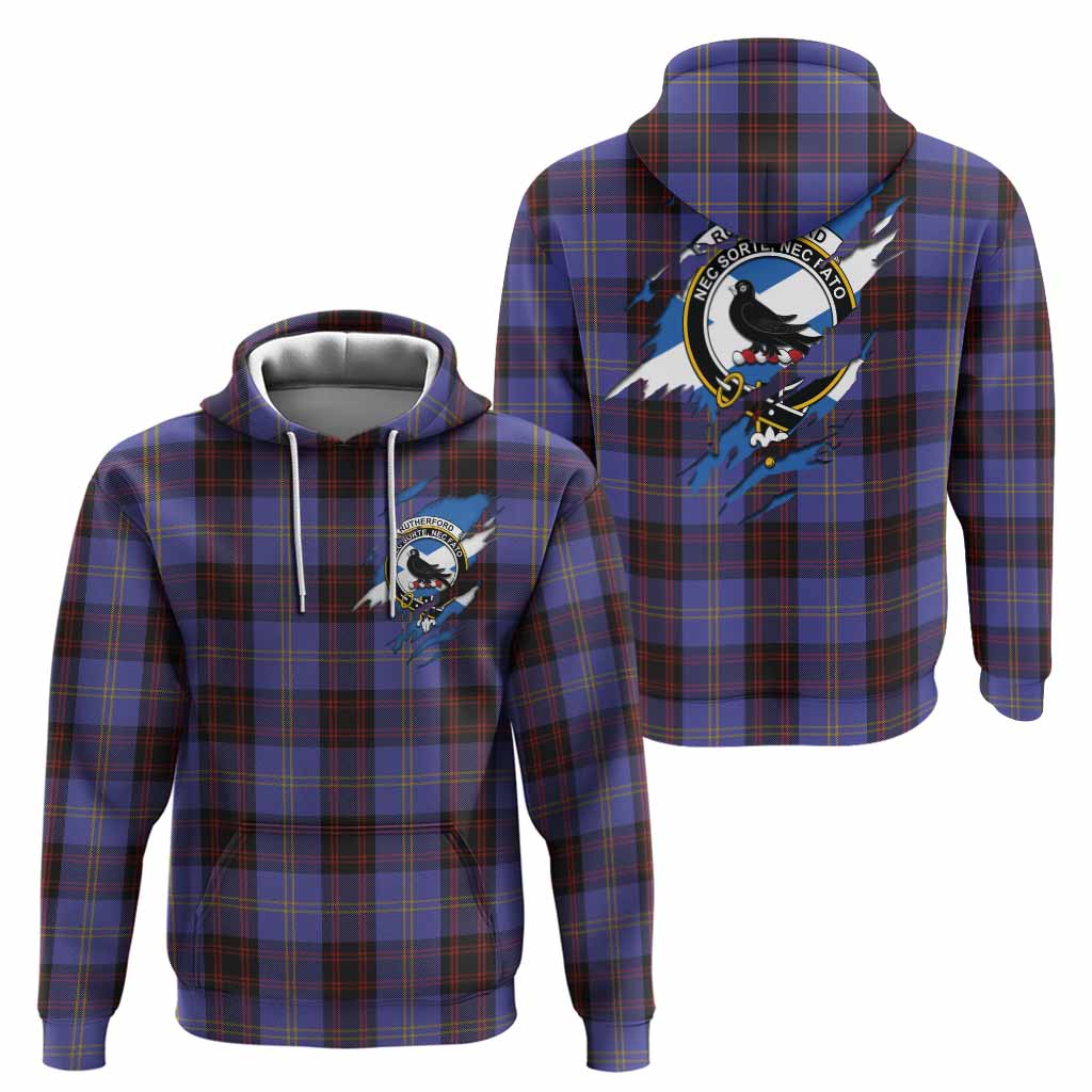 Rutherford Clan Crest In Me Tartan Hoodie Scotland Flag Style