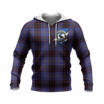 Rutherford Clan Crest In Me Tartan Knitted Hoodie Scotland Flag Style