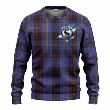 Rutherford Clan Crest In Me Tartan Knitted Sweater Scotland Flag Style