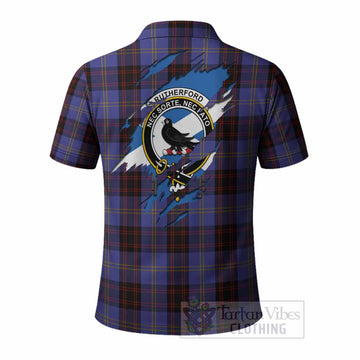 Rutherford Clan Crest In Me Tartan Polo Shirt Scotland Flag Style