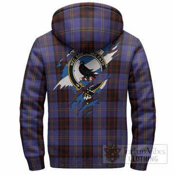 Rutherford Clan Crest In Me Tartan Sherpa Hoodie Scotland Flag Style