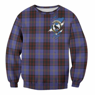 Rutherford Clan Crest In Me Tartan Sweatshirt Scotland Flag Style