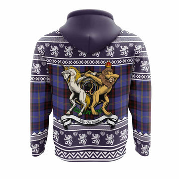 Rutherford Clan Tartan Crest Christmas Hoodie Coat of Arms Funny Style