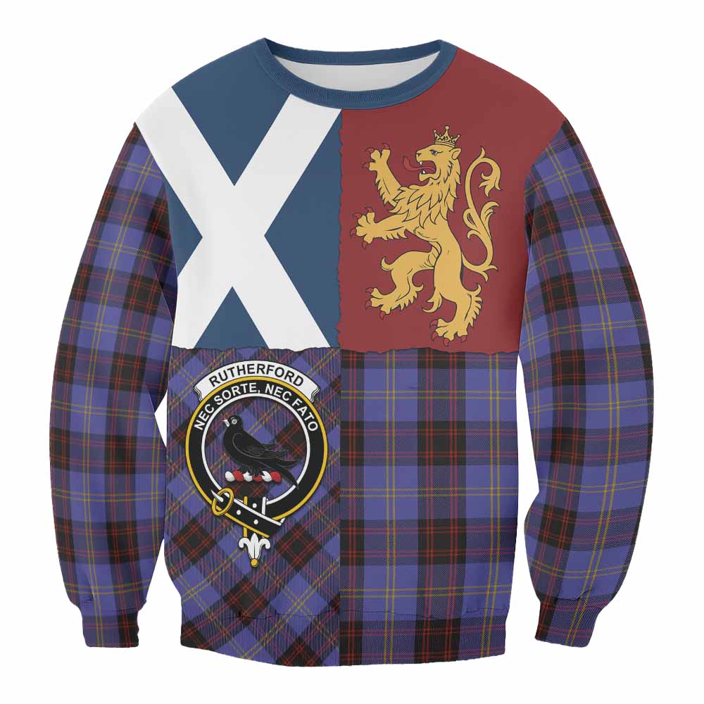 Rutherford Crest Tartan Sweatshirt with Lion Rampant Saltire Style