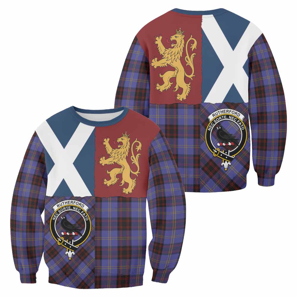 Rutherford Crest Tartan Sweatshirt with Lion Rampant Saltire Style