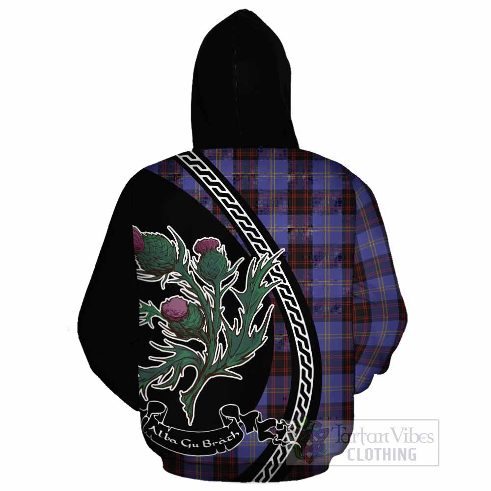 Rutherford Family Crest Tartan Cotton Hoodie Alba Thistle Inspired - Tartan Vibes Clothing