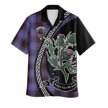 Rutherford Family Crest Tartan Hawaiian Shirt Alba Thistle Inspired