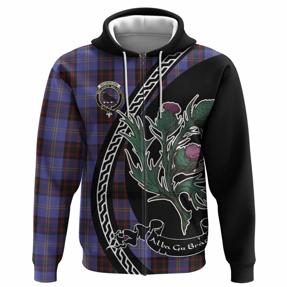 Rutherford Family Crest Tartan Hoodie Alba Thistle Inspired - Tartan Vibes Clothing