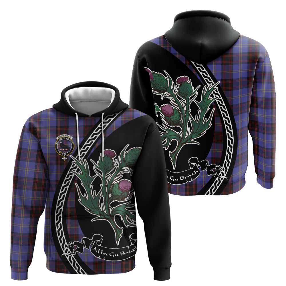 Rutherford Family Crest Tartan Hoodie Alba Thistle Inspired - Tartan Vibes Clothing