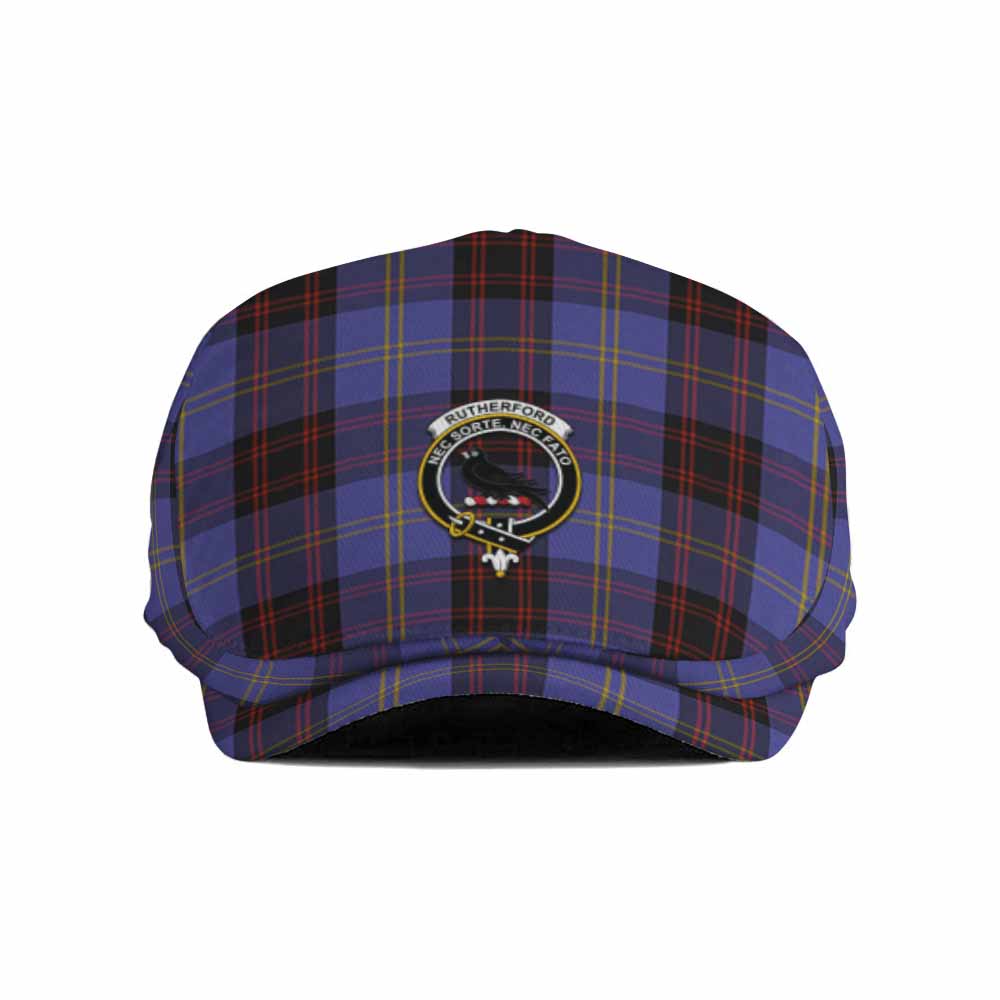 Rutherford Family Crest Tartan Jeff Cap, Tartan Flat Cap