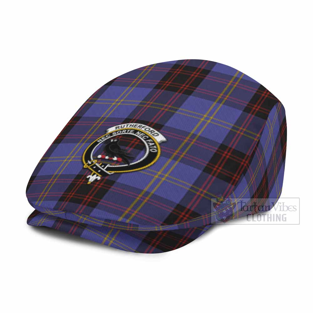 Rutherford Family Crest Tartan Jeff Cap, Tartan Flat Cap