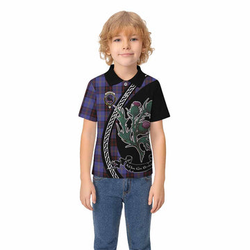 Rutherford Family Crest Tartan Kid Polo Shirt Alba Thistle Inspired - Tartan Vibes Clothing