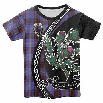 Rutherford Family Crest Tartan Kid T-shirt Alba Thistle Inspired - Tartan Vibes Clothing