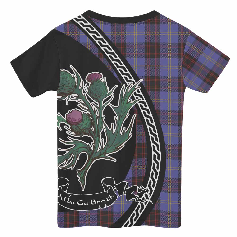Rutherford Family Crest Tartan Kid T-shirt Alba Thistle Inspired - Tartan Vibes Clothing
