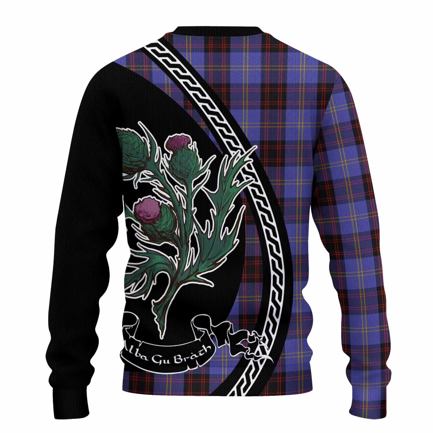 Rutherford Family Crest Tartan Knitted Sweater Alba Thistle Inspired - Tartan Vibes Clothing