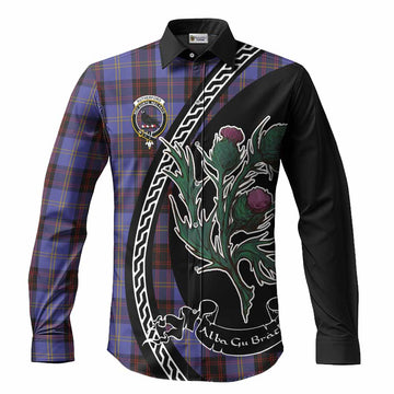 Rutherford Family Crest Tartan Long Sleeve Button Shirts Alba Thistle Inspired
