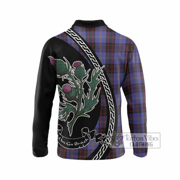 Rutherford Family Crest Tartan Long Sleeve Polo Shirt Alba Thistle Inspired