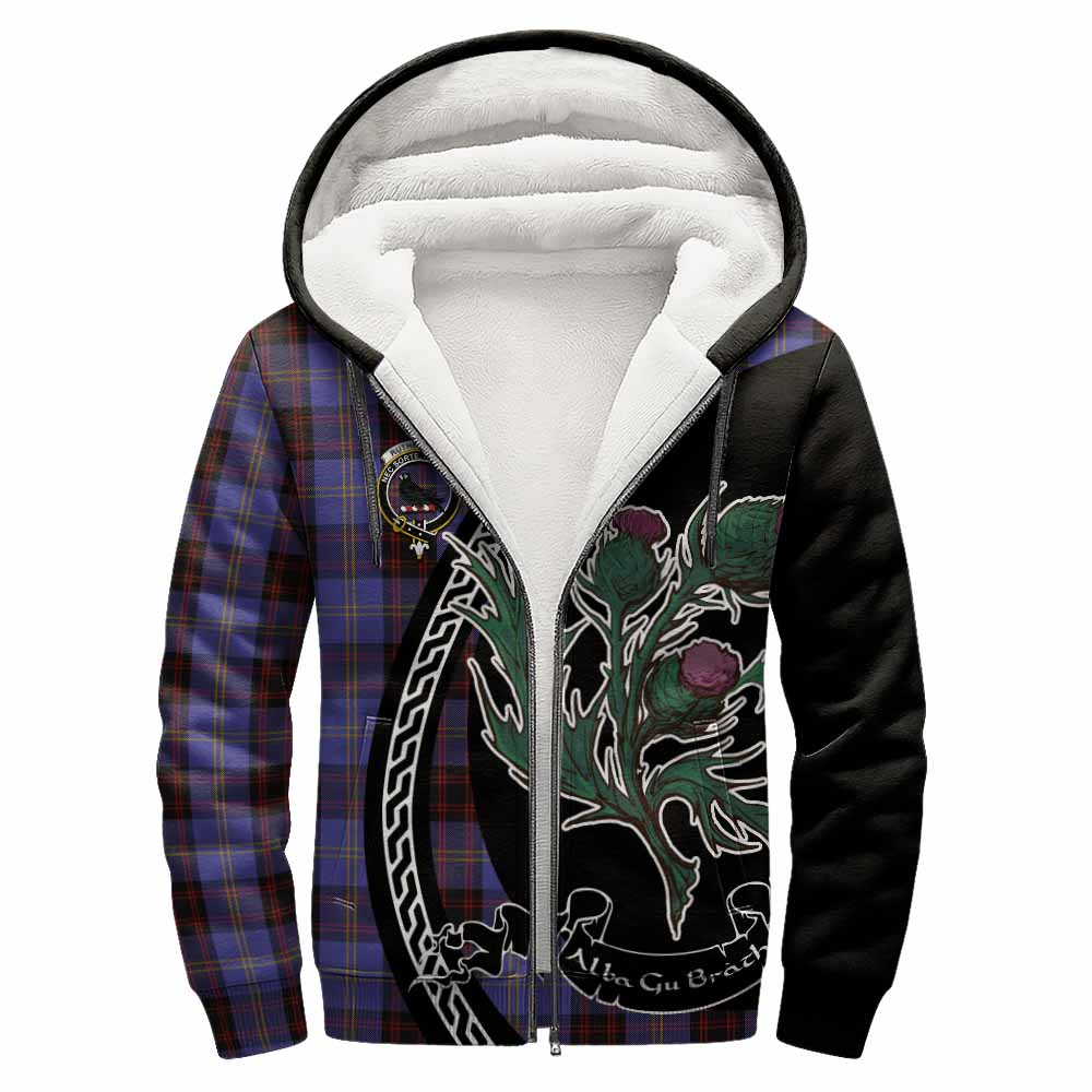 Rutherford Family Crest Tartan Sherpa Hoodie Alba Thistle Inspired - Tartan Vibes Clothing