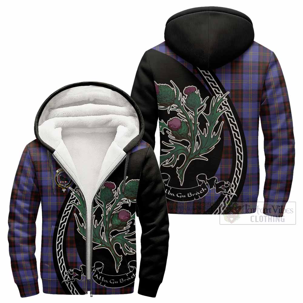 Rutherford Family Crest Tartan Sherpa Hoodie Alba Thistle Inspired - Tartan Vibes Clothing