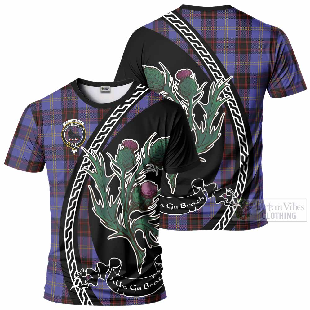 Rutherford Family Crest Tartan T-Shirt Alba Thistle Inspired - Tartan Vibes Clothing