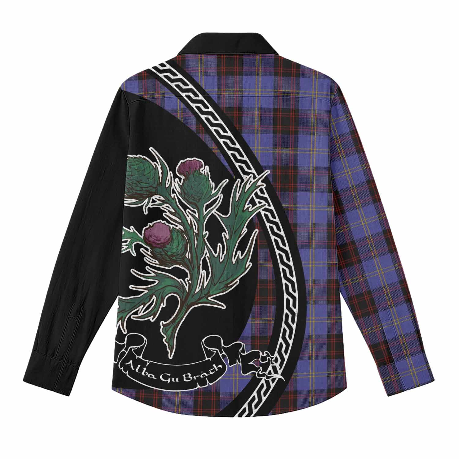 Rutherford Family Crest Tartan Women Casual Shirt Alba Thistle Inspired - Tartan Vibes Clothing