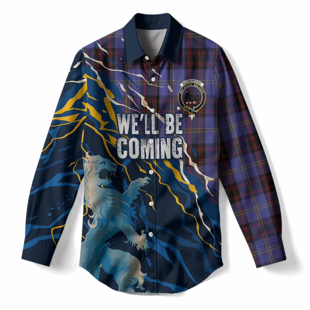Rutherford Scotland Tartan Women Casual Shirt WC2026 Football - We'll Be Coming