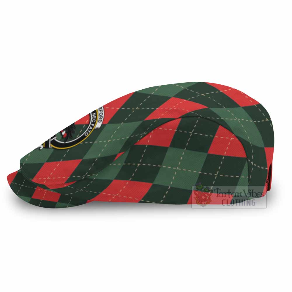 Rutherford Scottish Family Crest Flat Cap, Jeff Cap Argyle Plaid Christmas Style - Tartan Vibes Clothing