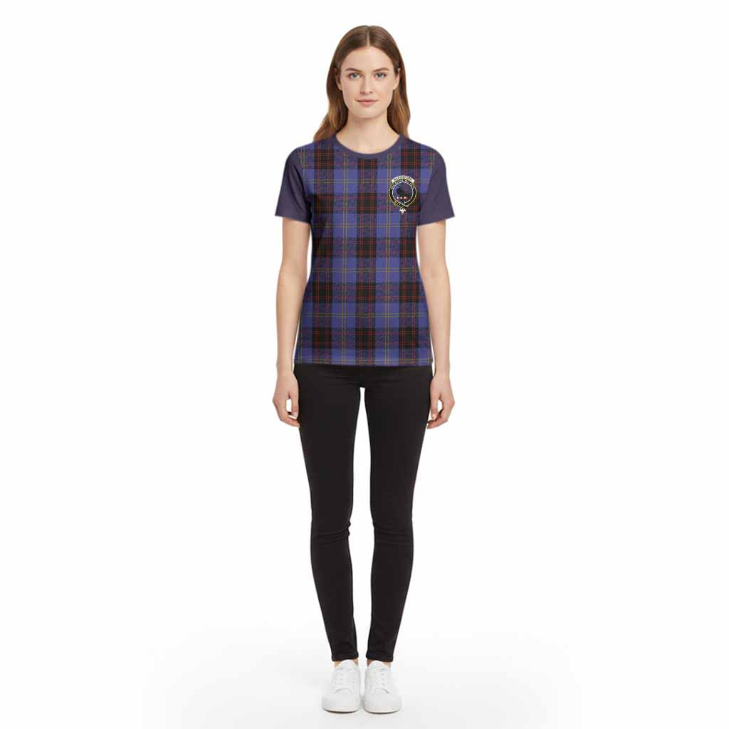 Rutherford Tartan Accent Cotton T-shirt with Family Crest