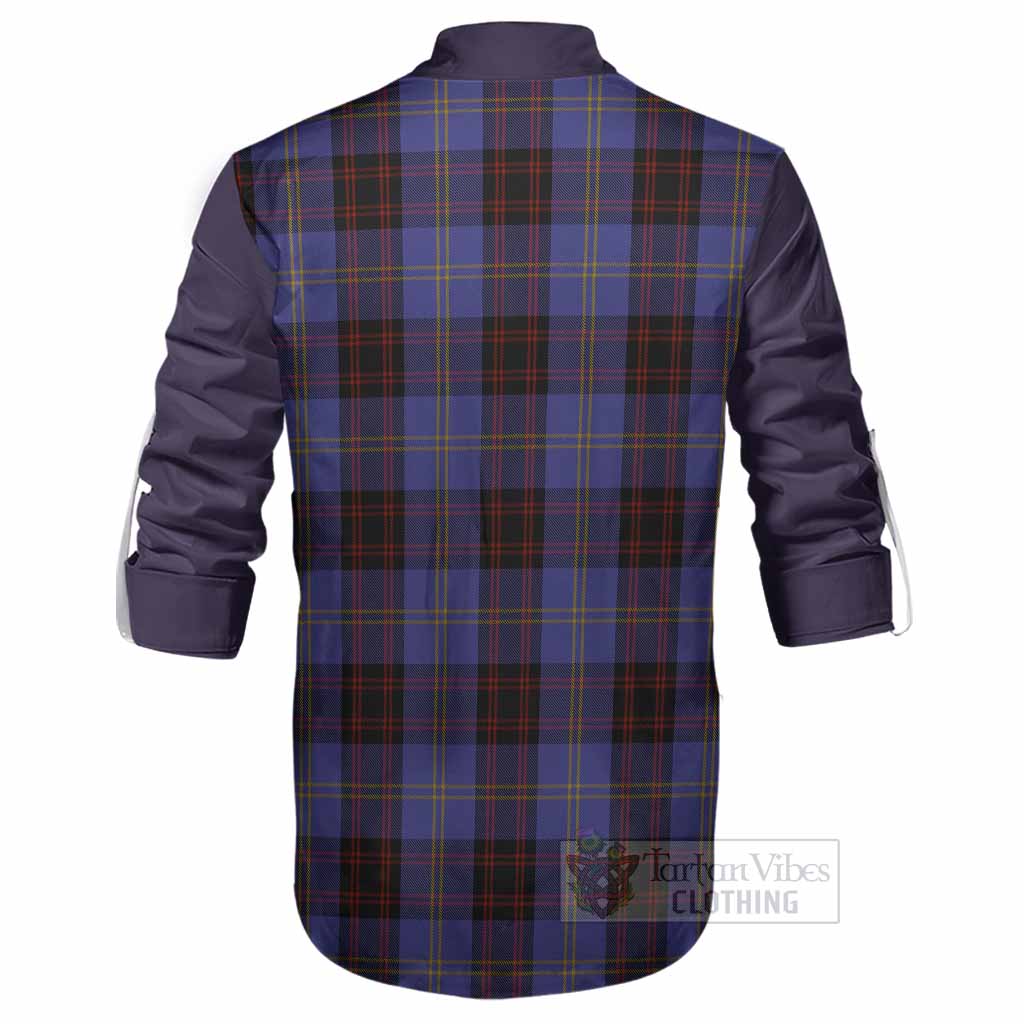 Rutherford Tartan Accent Ghillie Shirt with Family Crest