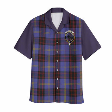Rutherford Tartan Accent Hawaiian Shirt with Family Crest