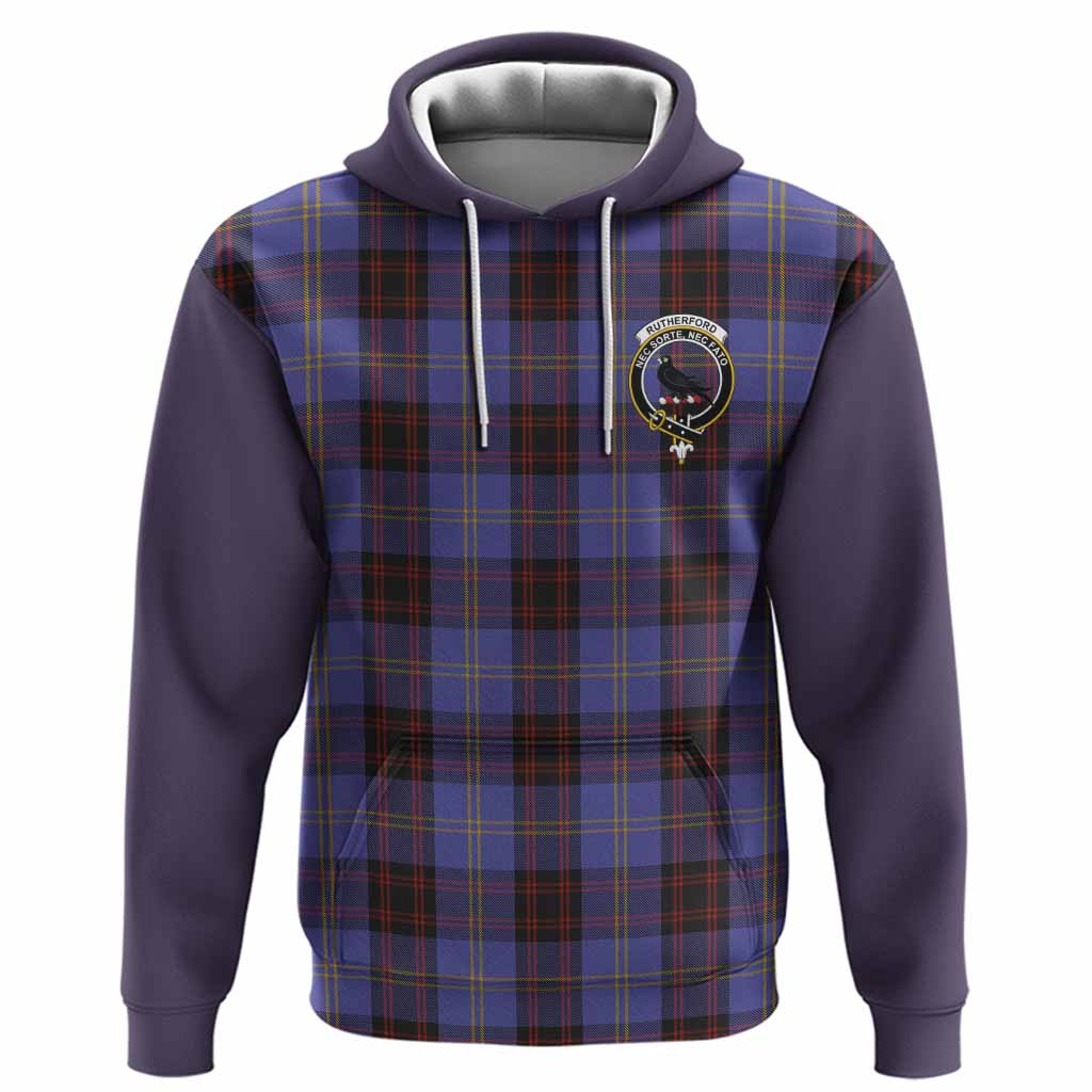 Rutherford Tartan Accent Hoodie with Family Crest