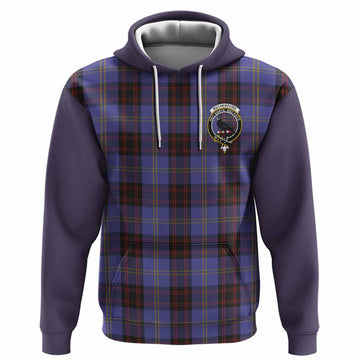 Rutherford Tartan Accent Hoodie with Family Crest