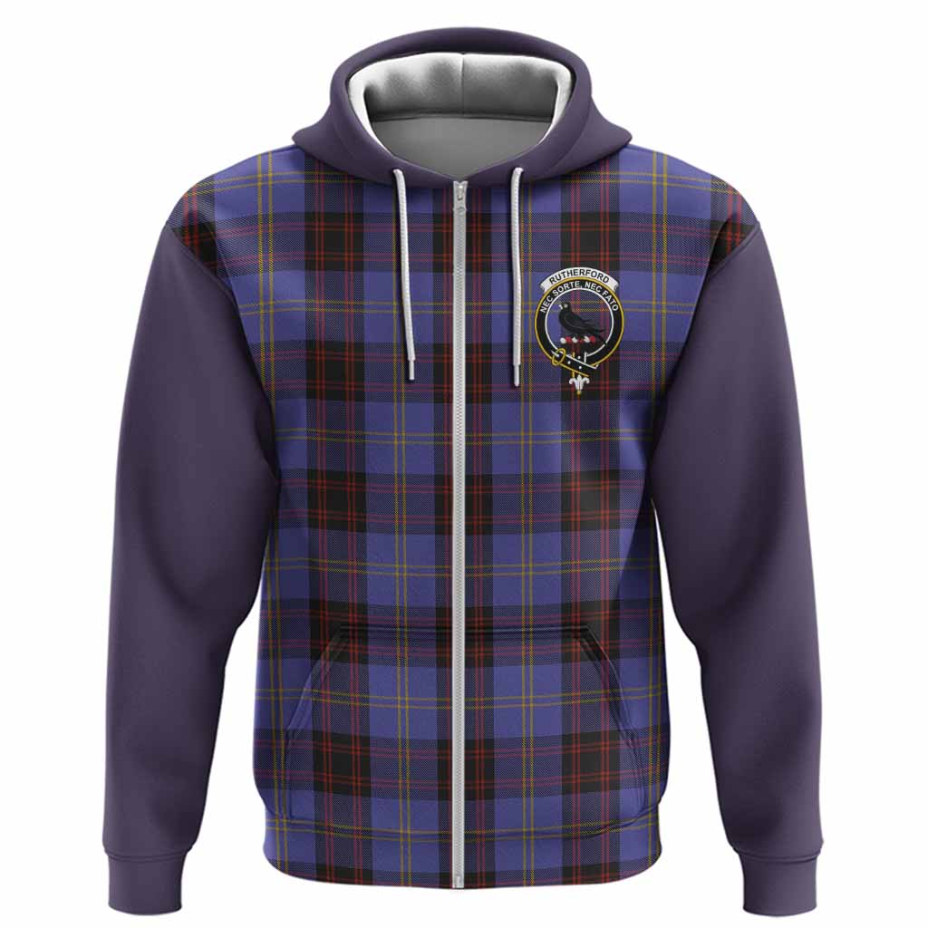Rutherford Tartan Accent Hoodie with Family Crest