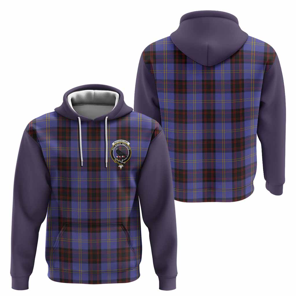 Rutherford Tartan Accent Hoodie with Family Crest