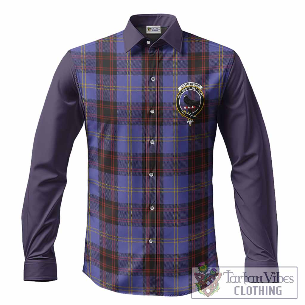 Rutherford Tartan Accent Long Sleeve Button Shirts with Family Crest
