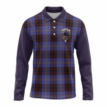 Rutherford Tartan Accent Long Sleeve Polo Shirt with Family Crest