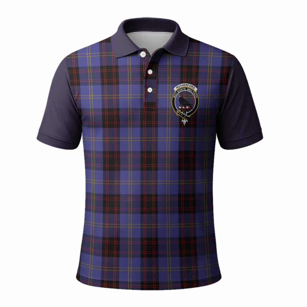 Rutherford Tartan Accent Polo Shirt with Family Crest
