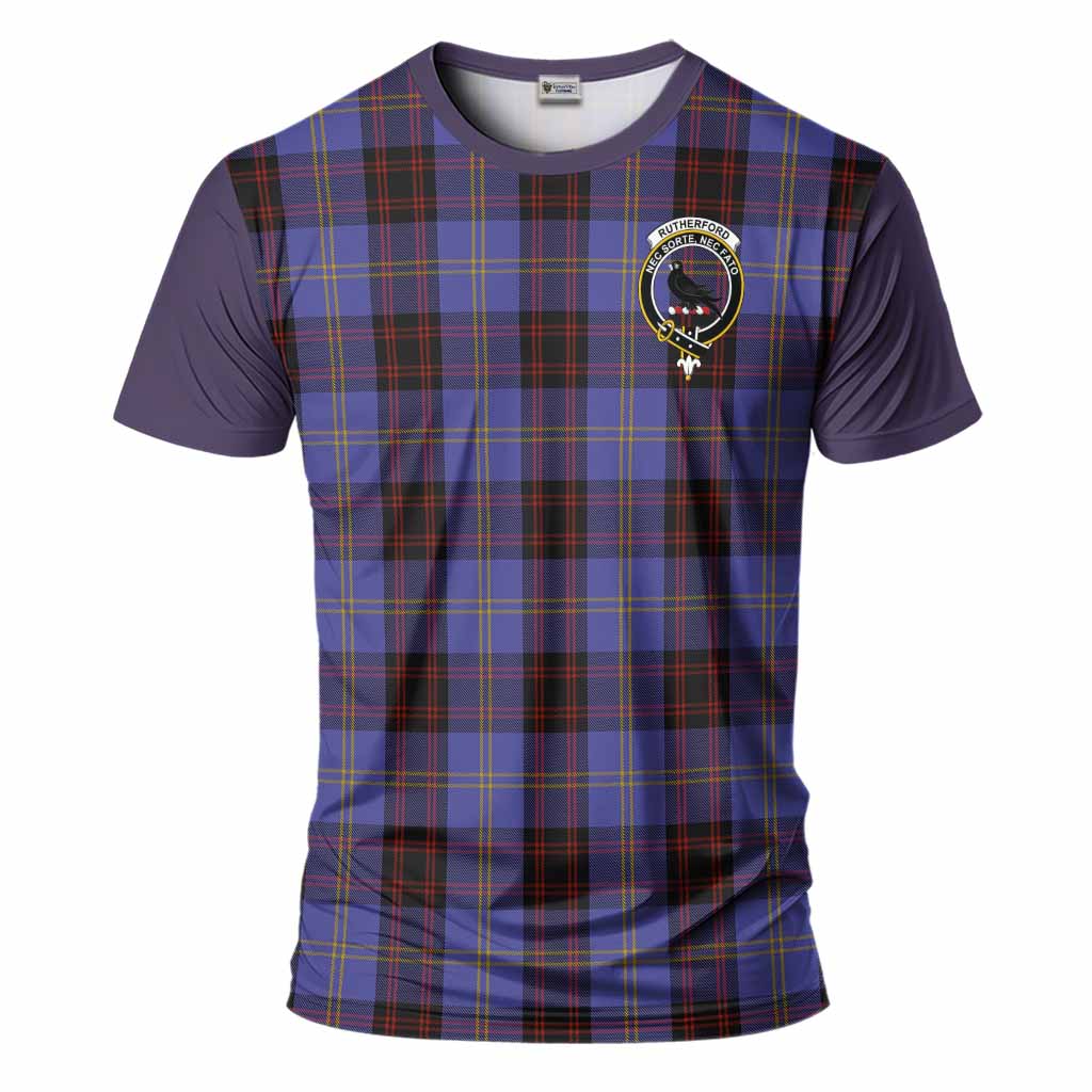Rutherford Tartan Accent T-Shirt with Family Crest