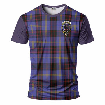 Rutherford Tartan Accent T-Shirt with Family Crest