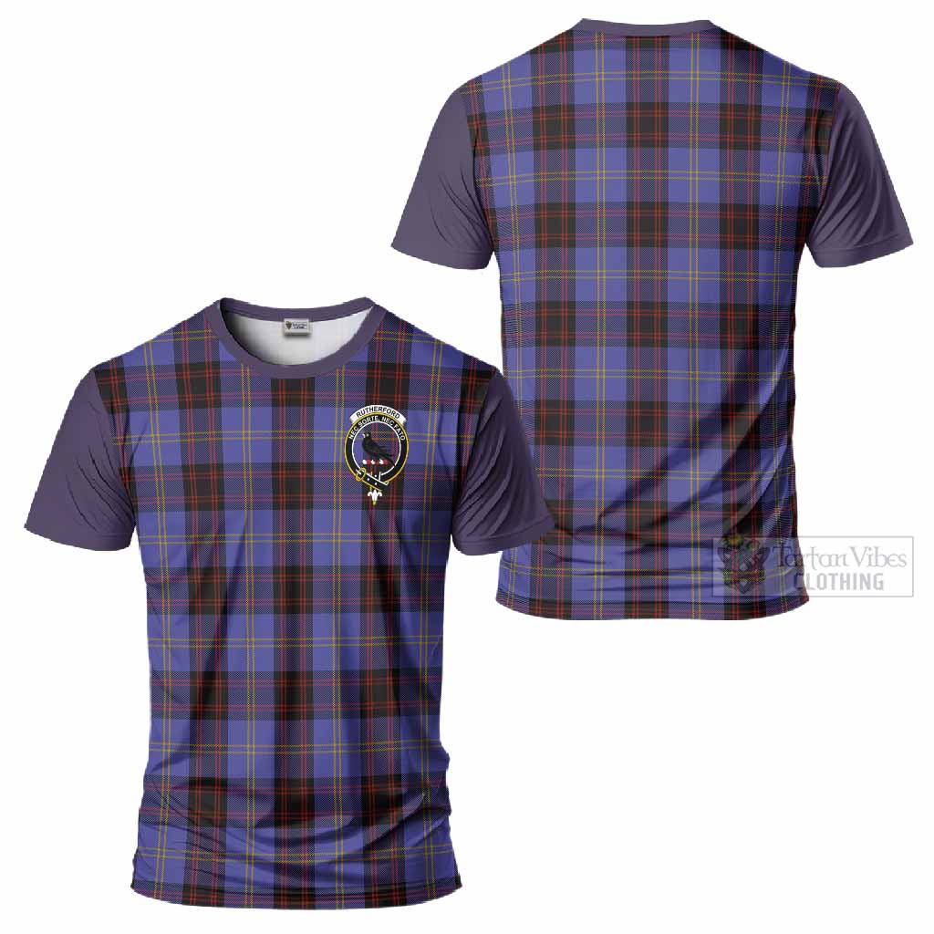 Rutherford Tartan Accent T-Shirt with Family Crest