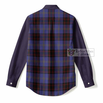 Rutherford Tartan Accent Women Casual Shirt with Family Crest