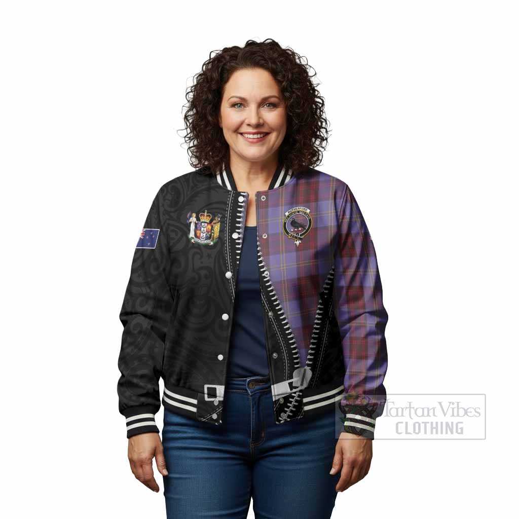 Rutherford Tartan Baseball Jacket New Zealand Pattern Unique Zipper Stylized